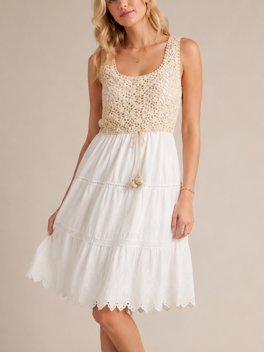 Anthropologie Brittany Crochet Bodice Eyelet Midi Dress Cottagecore 8005